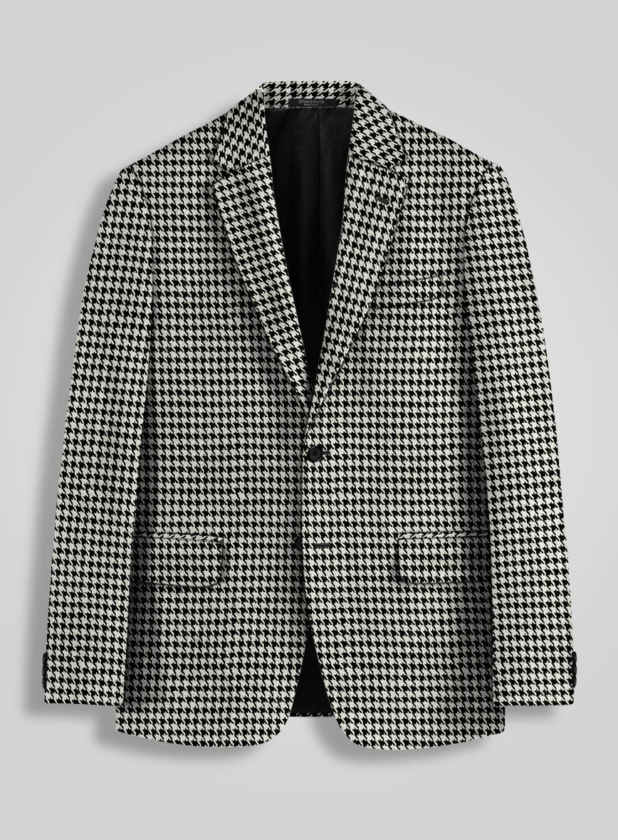 Black and White Hound's-tooth Open Blazer Jacket top S