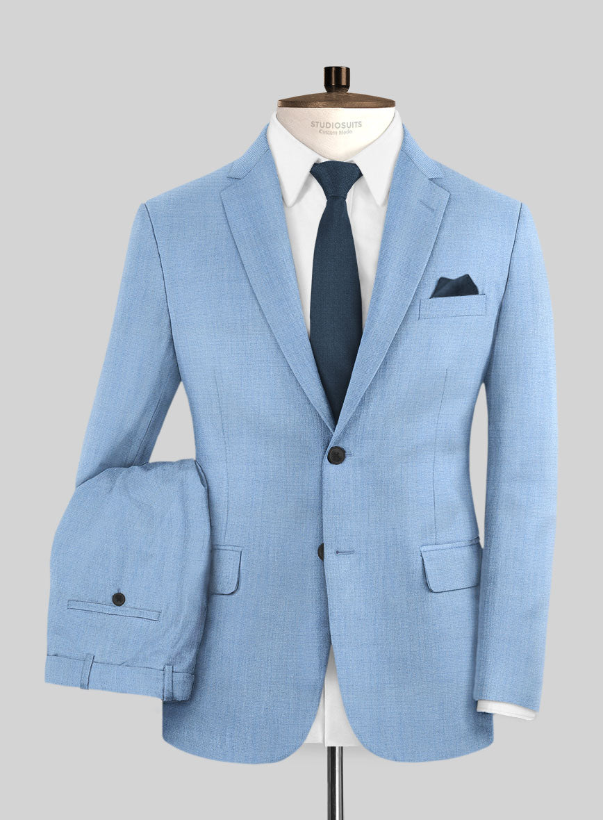 Caccioppoli Sun Dream Fano Sky Blue Wool Suit – StudioSuits