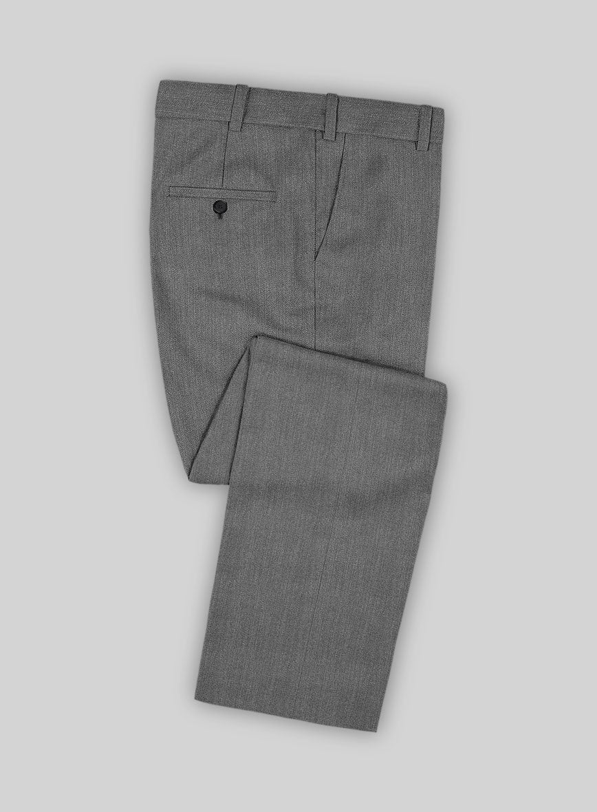 Winter Gray-Simple Gray Textured Wool-Polyester Twill Woven