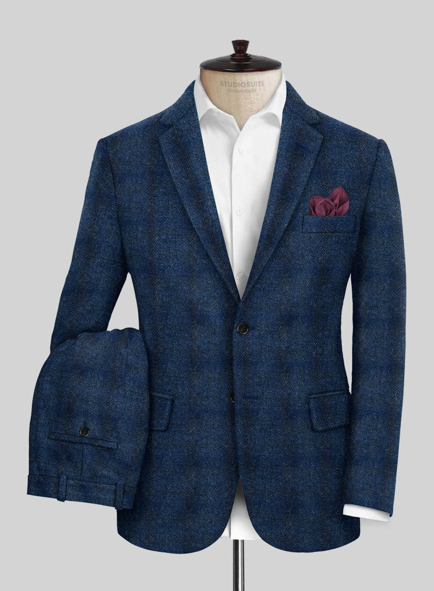 Blue harris tweed clearance suit