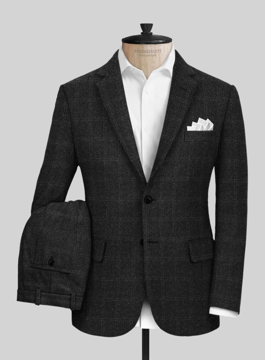 Mens Tweed Windowpane Check Tailored Fit Beige Suit Jacket Waistcoat outlet Trousers Formal Business Sold Separately Set