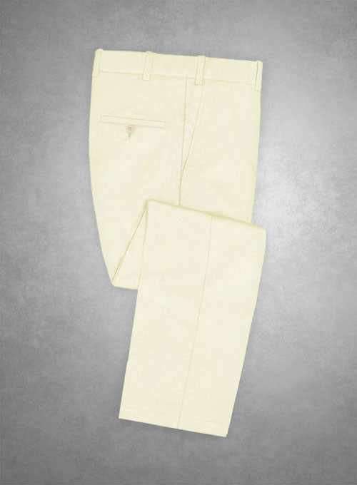 Italian Cream Cotton Stretch Pants