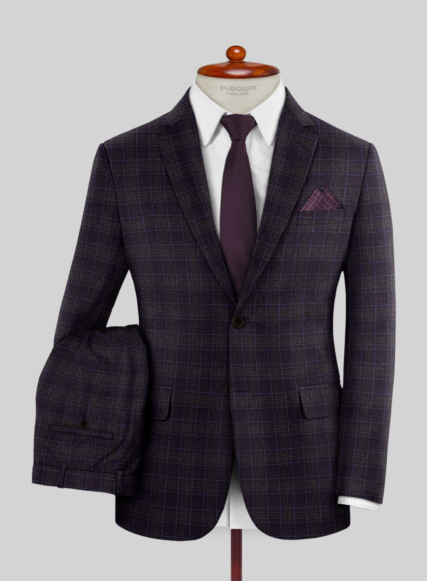 Italian Lark Purple Checks Flannel Suit – StudioSuits