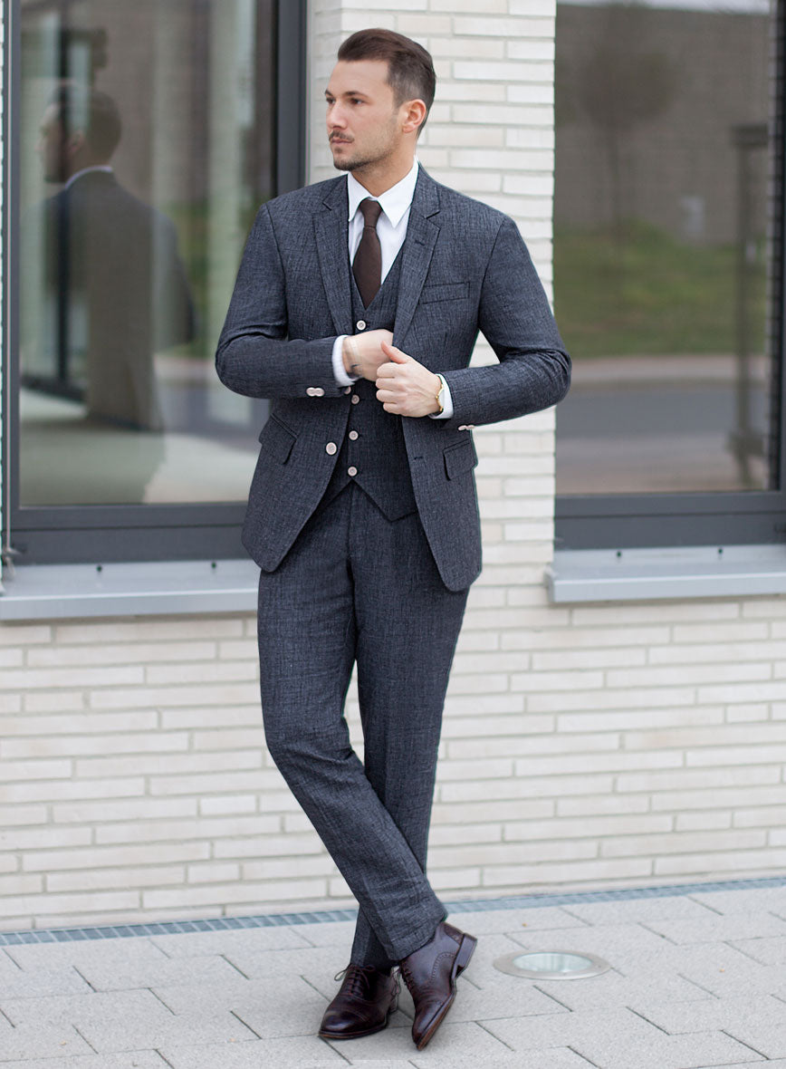 Men's Naples Suit Pants High Waist Adjustable Grey Vintage Casual Light  Trousers
