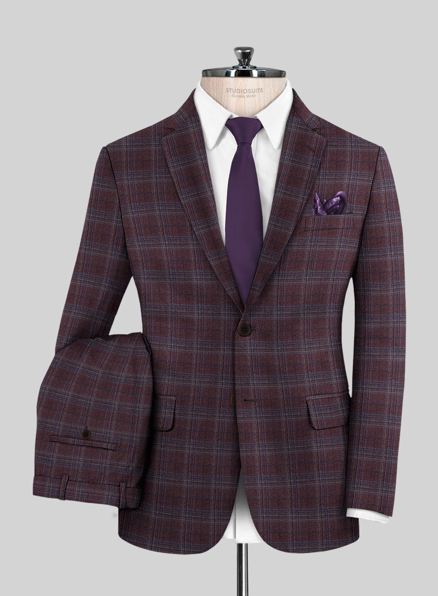 Italian Ofra Maroon Checks Flannel Suit – StudioSuits