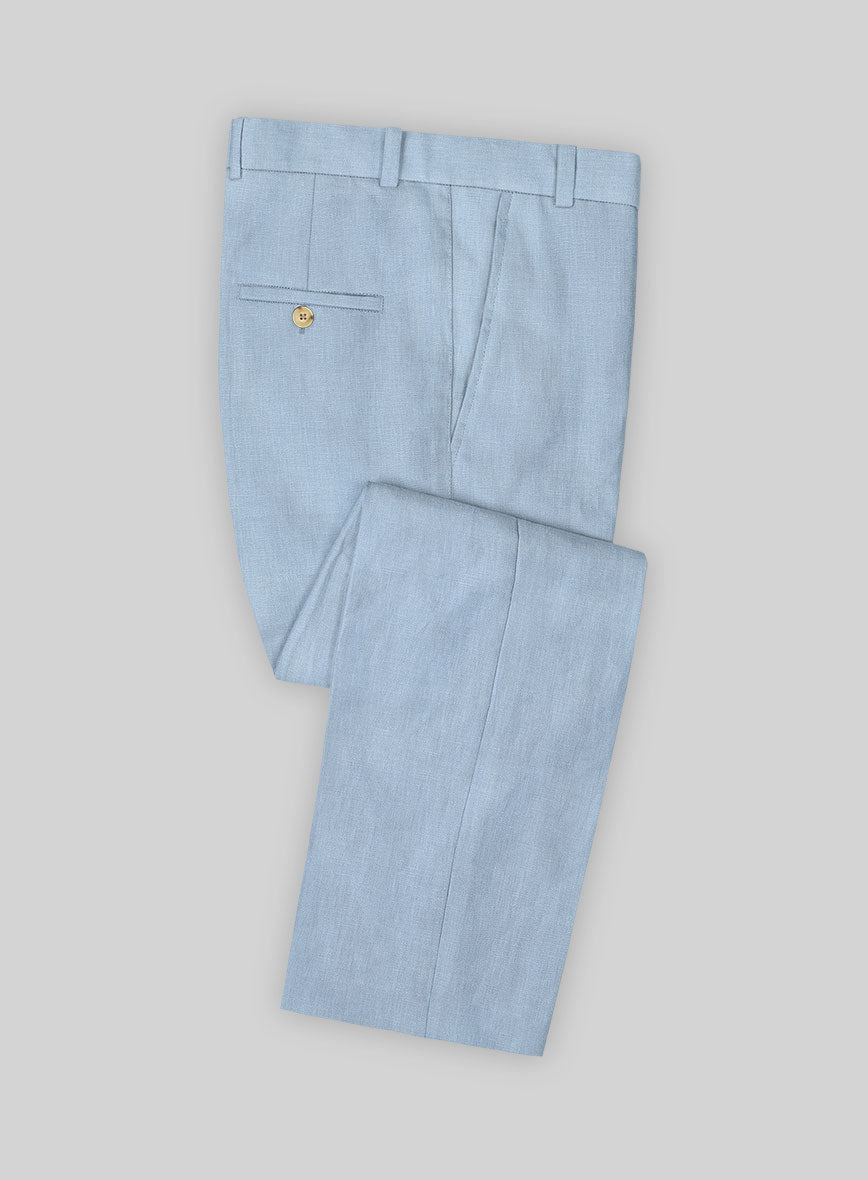 Italian Sky Blue Linen Pants