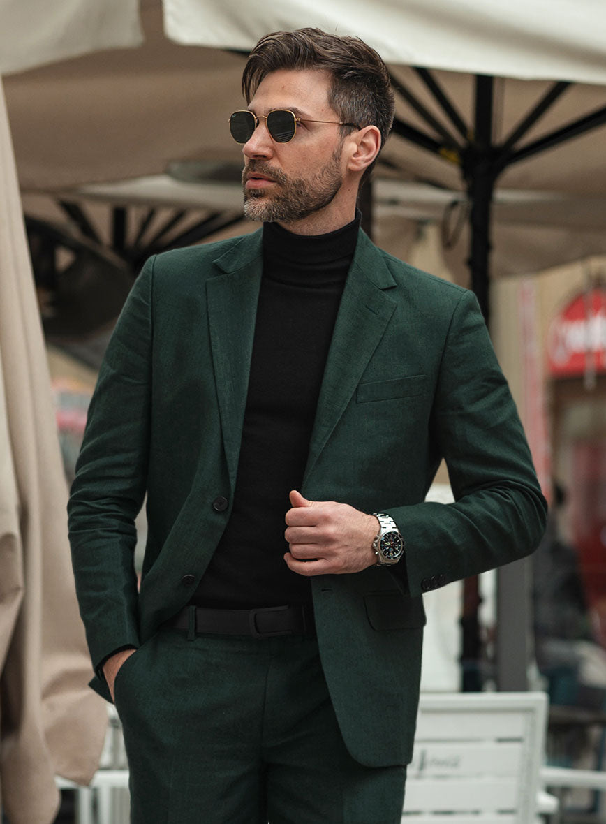 Martini Green Linen Jacket StudioSuits