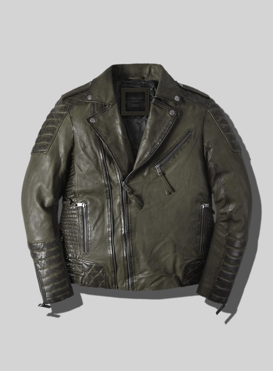 Brand New Leather hotsell Bomber Smoky Olive