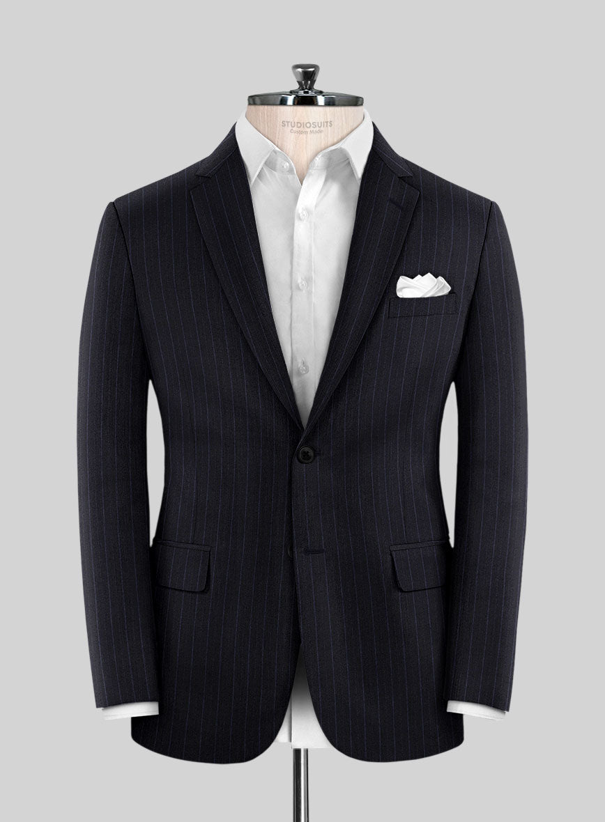 Reda Cashmere Navy Blue Stripe Wool Jacket – StudioSuits