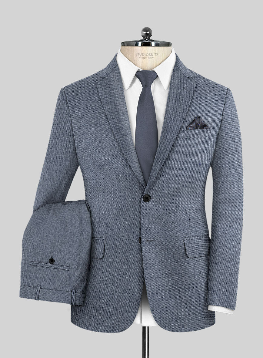 Scabal Eandi Twill Blue Wool Suit – StudioSuits