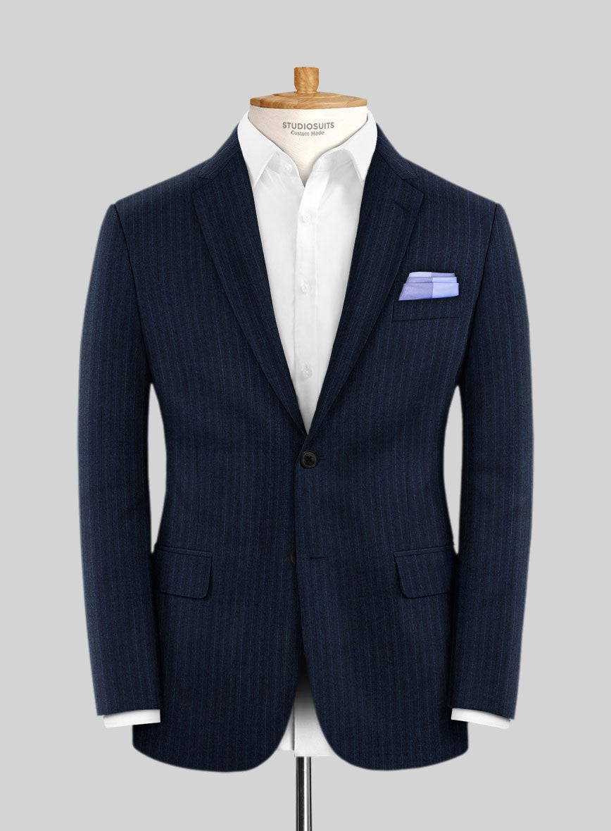 Scabal Sapphire Pinstripe Blue Wool Jacket StudioSuits