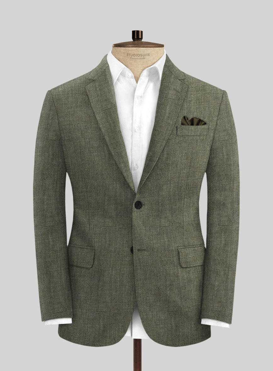 Solbiati Dew Green Linen Jacket StudioSuits