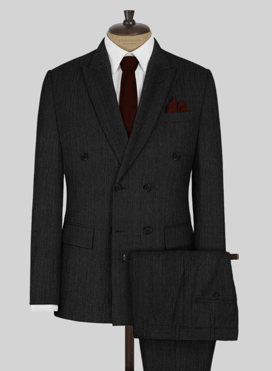 Worsted Mid Charcoal Wool Suit – StudioSuits