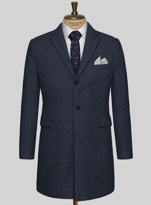 StudioSuits Blue Heavy Tweed Overcoat