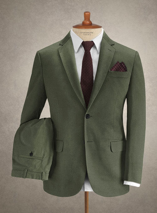 Caccioppoli Cotton Drill Green Suit – StudioSuits