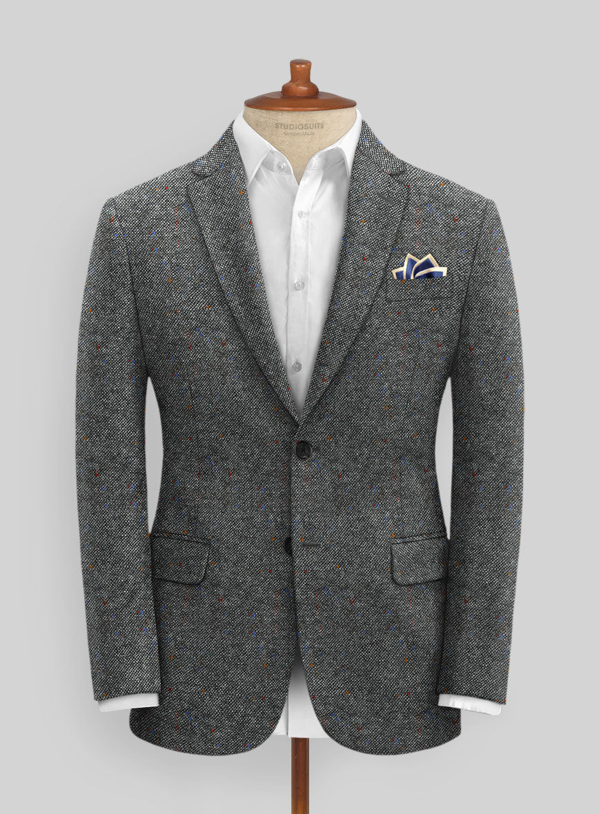 Irish 100% Donegal Tweed Shirt Jacket Donegal Grey Fleck 