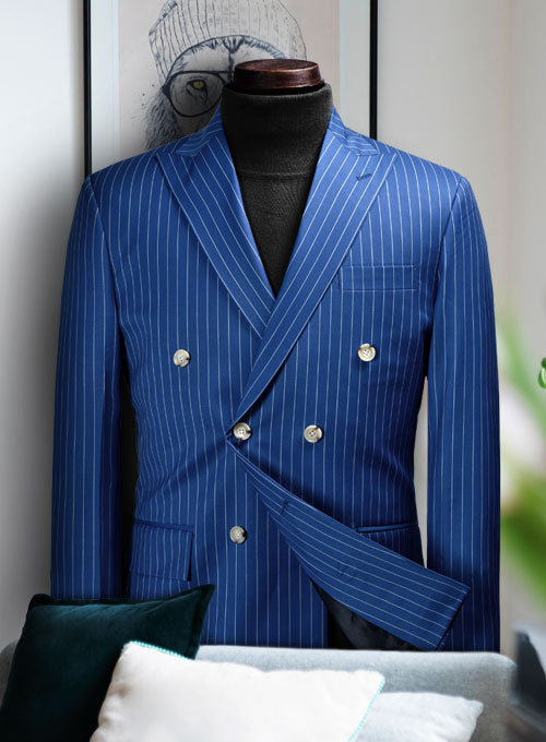 Napolean Stripo Royal Blue Wool Jacket II – StudioSuits