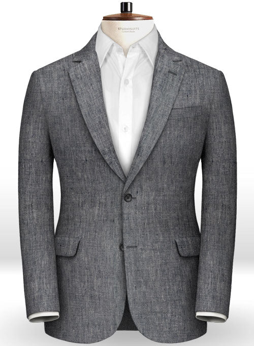 Dark Blue Pure Linen Suit – StudioSuits