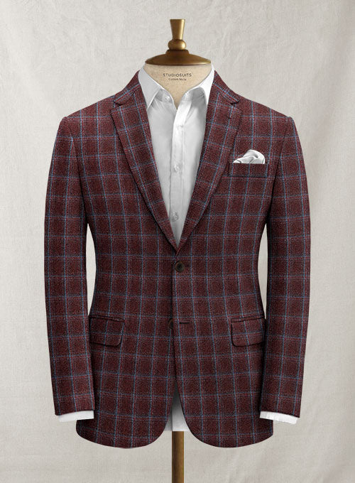 Burgundy hot sale tweed jacket