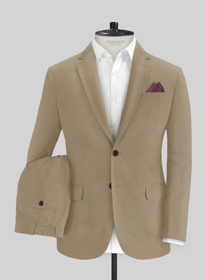 Bespoke Beige Stretch Cotton Suit