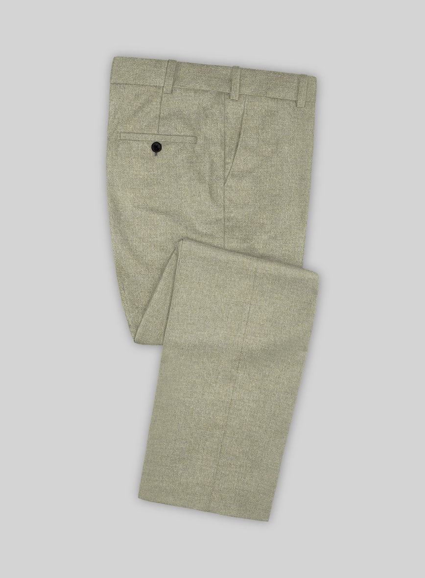 StudioSuits Italian Orfini Summer Green Wool Pants