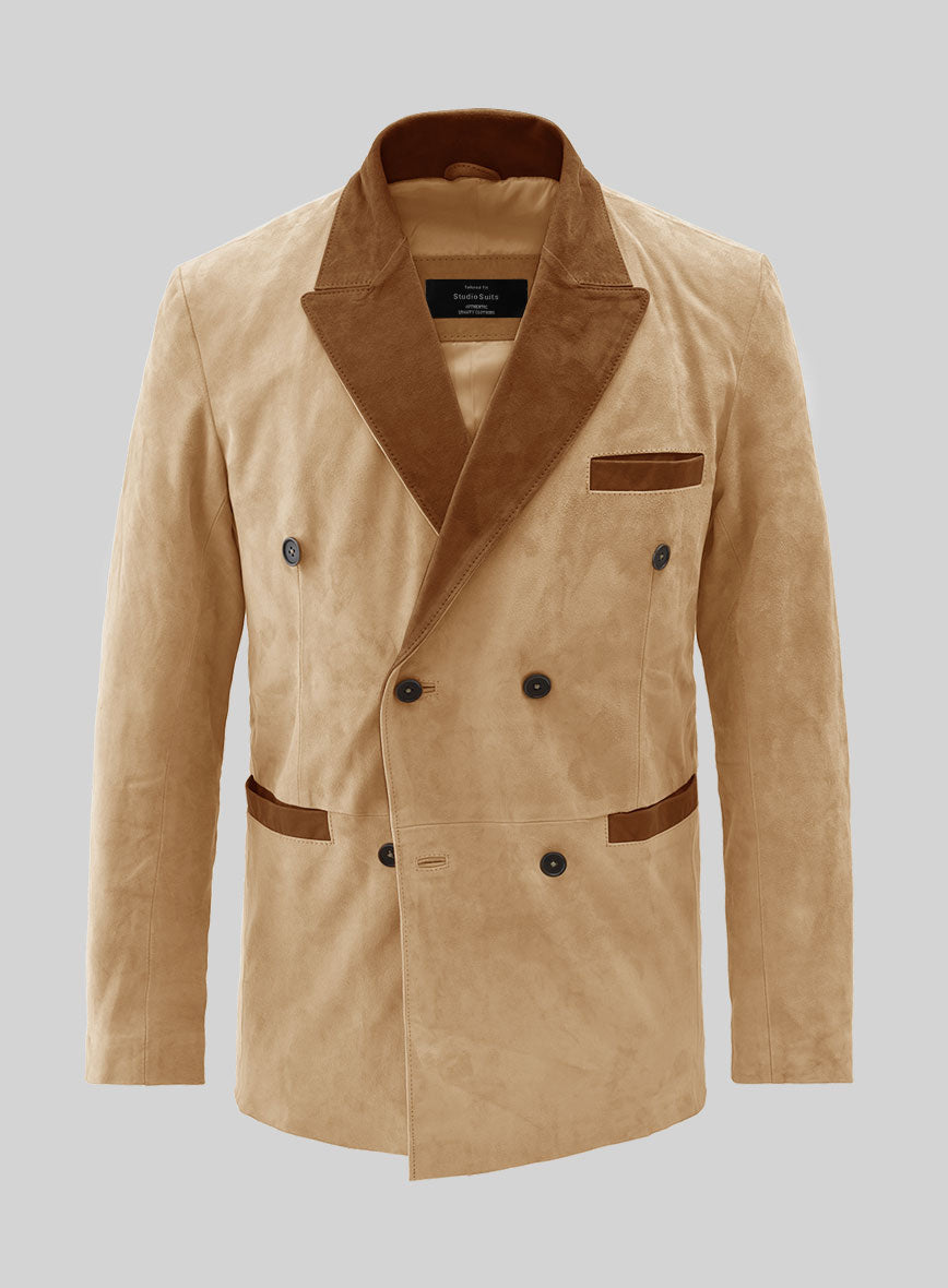 Beige suede cheap blazer