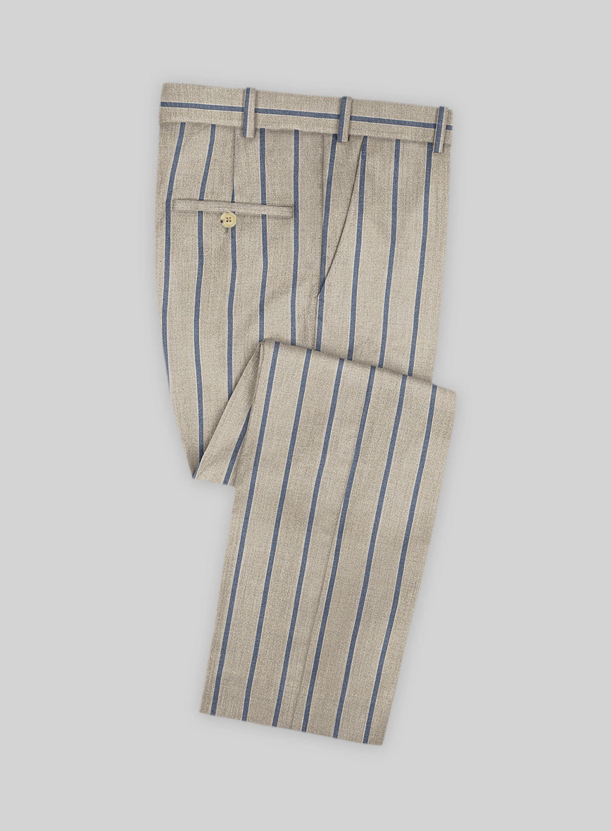 Napolean Etziar Stripe Beige Wool Pants
