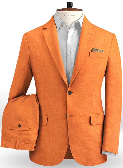 Monogrammed Suit with Orange Lining