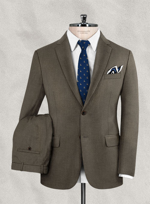 Scabal Bistre Brown Wool Suit – StudioSuits