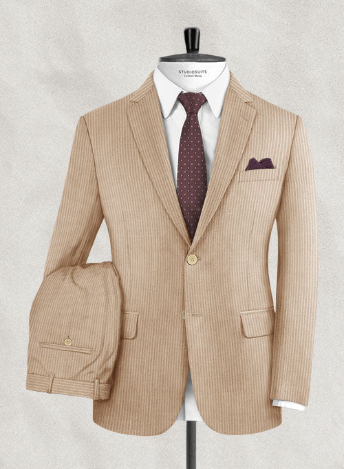 Tropical Beige Pure Linen Suit – StudioSuits