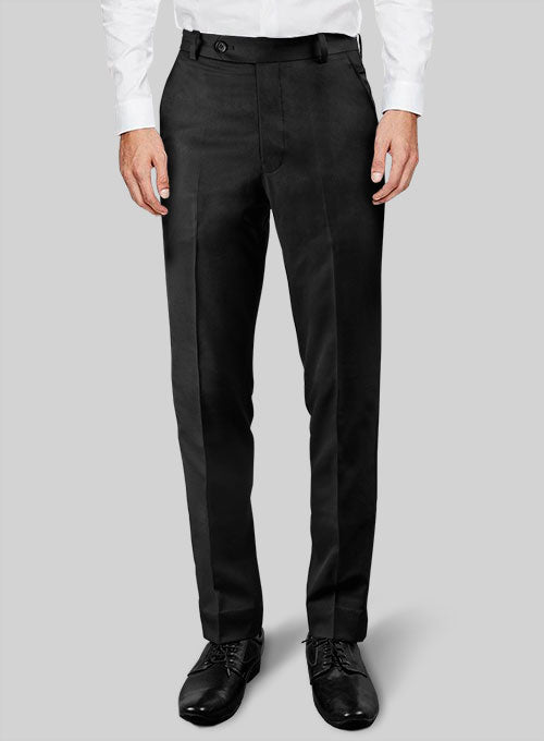 Black Terry Rayon Tuxedo Pants – StudioSuits