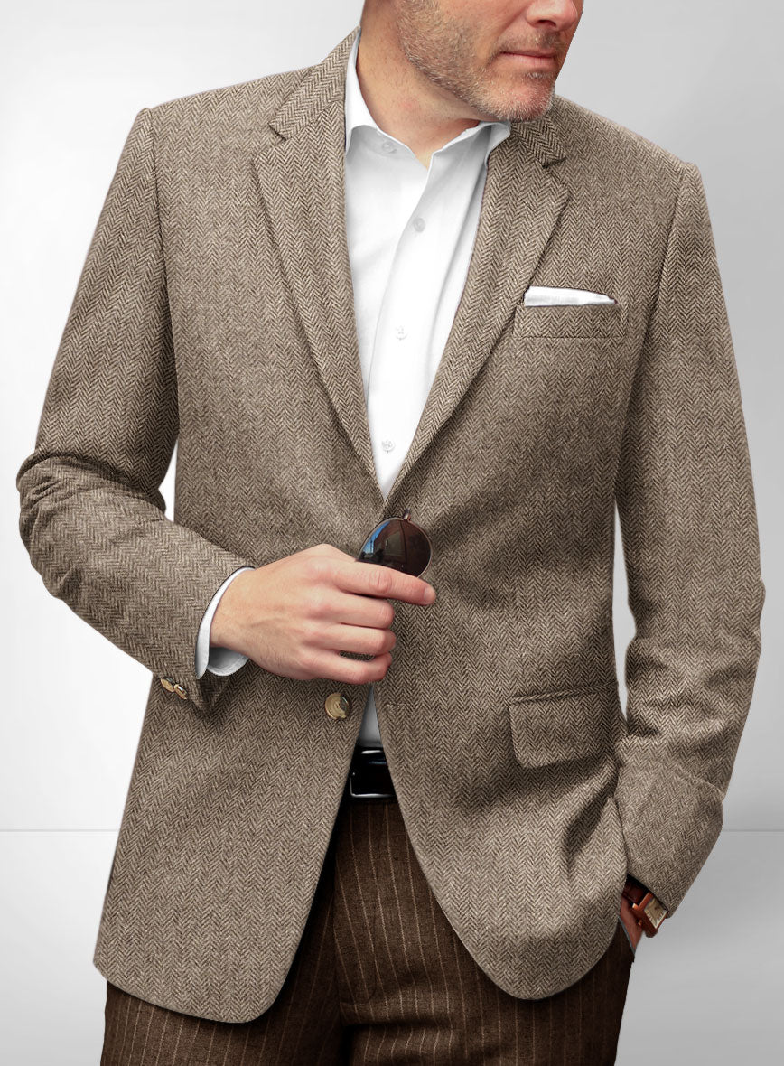 Men's Beige Textured Wool Jersey Jacket | Boggi Milano