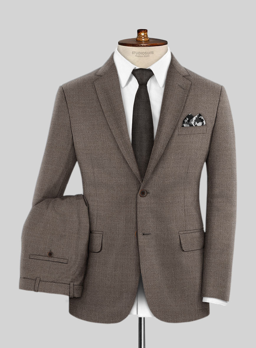 Lanificio Zegna Trofeo Mud Brown Wool Suit - StudioSuits