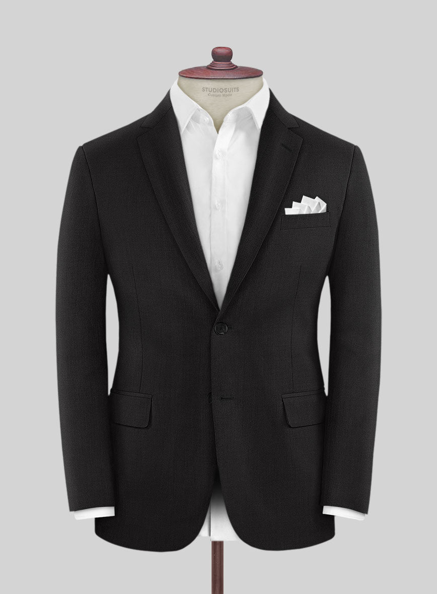 Black Merino Wool Suit - StudioSuits