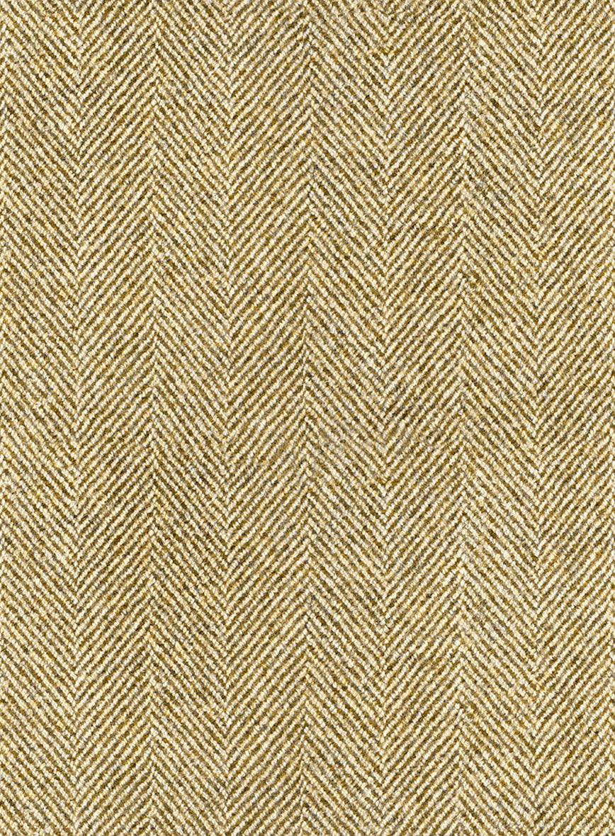 Highlander Heavy Beige Herringbone Tweed GQ Overcoat - StudioSuits