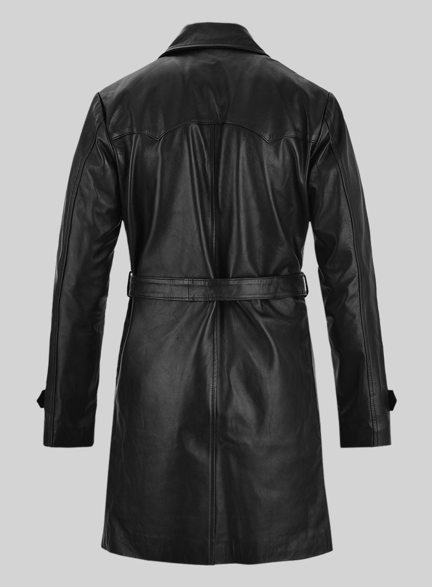 70s leather trench coat hotsell