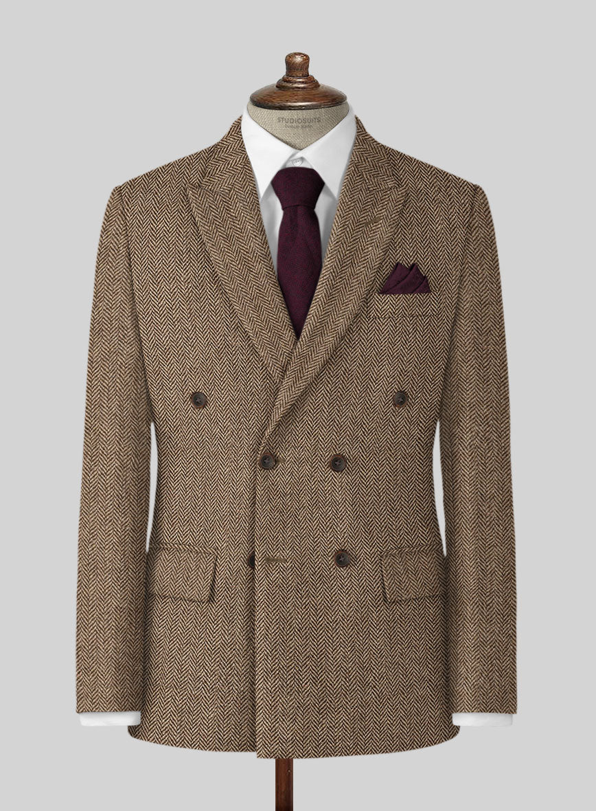 Irish Brown Herringbone Tweed Jacket - StudioSuits