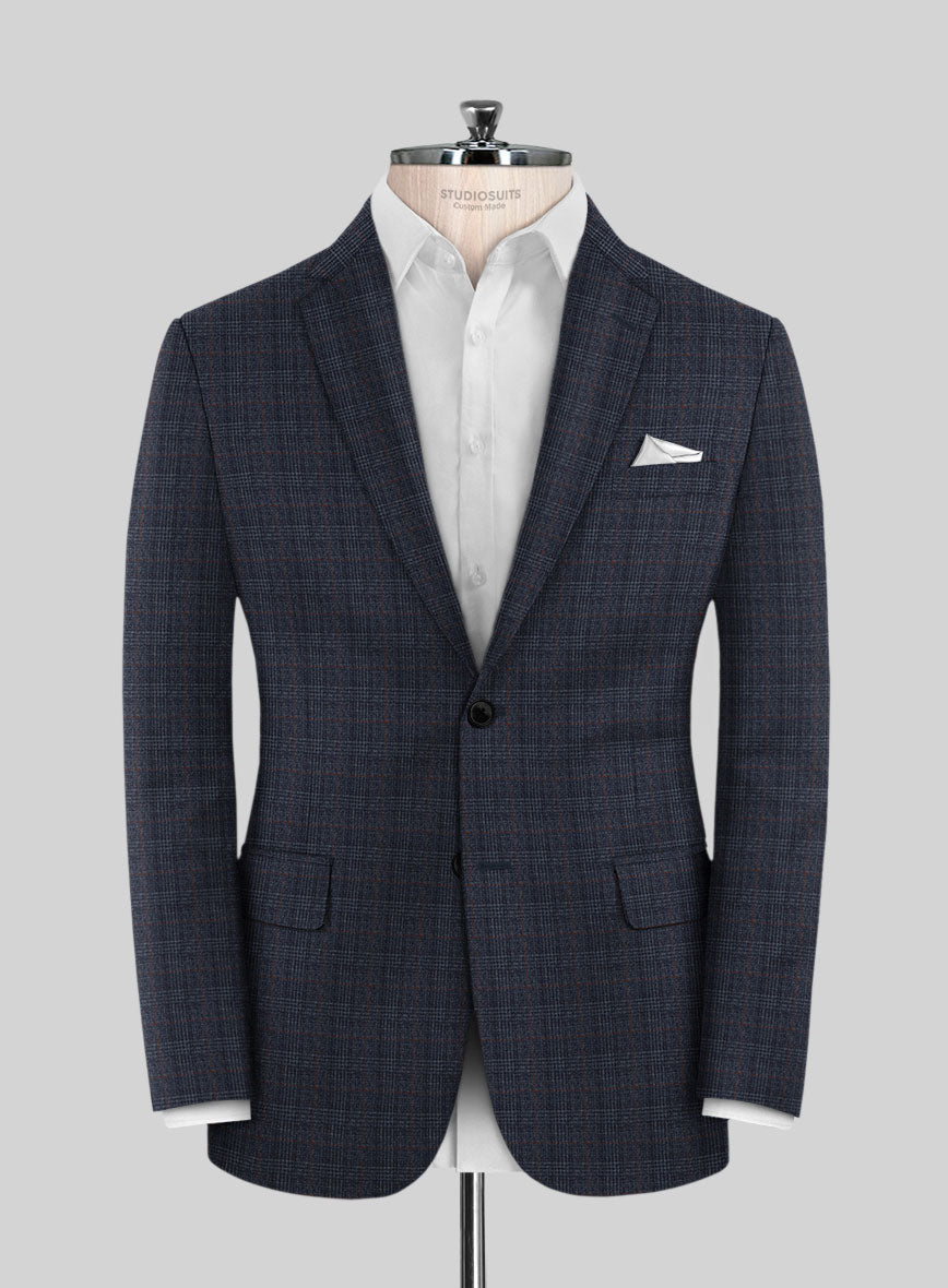 Italian Flick Blue Checks Flannel Jacket - StudioSuits