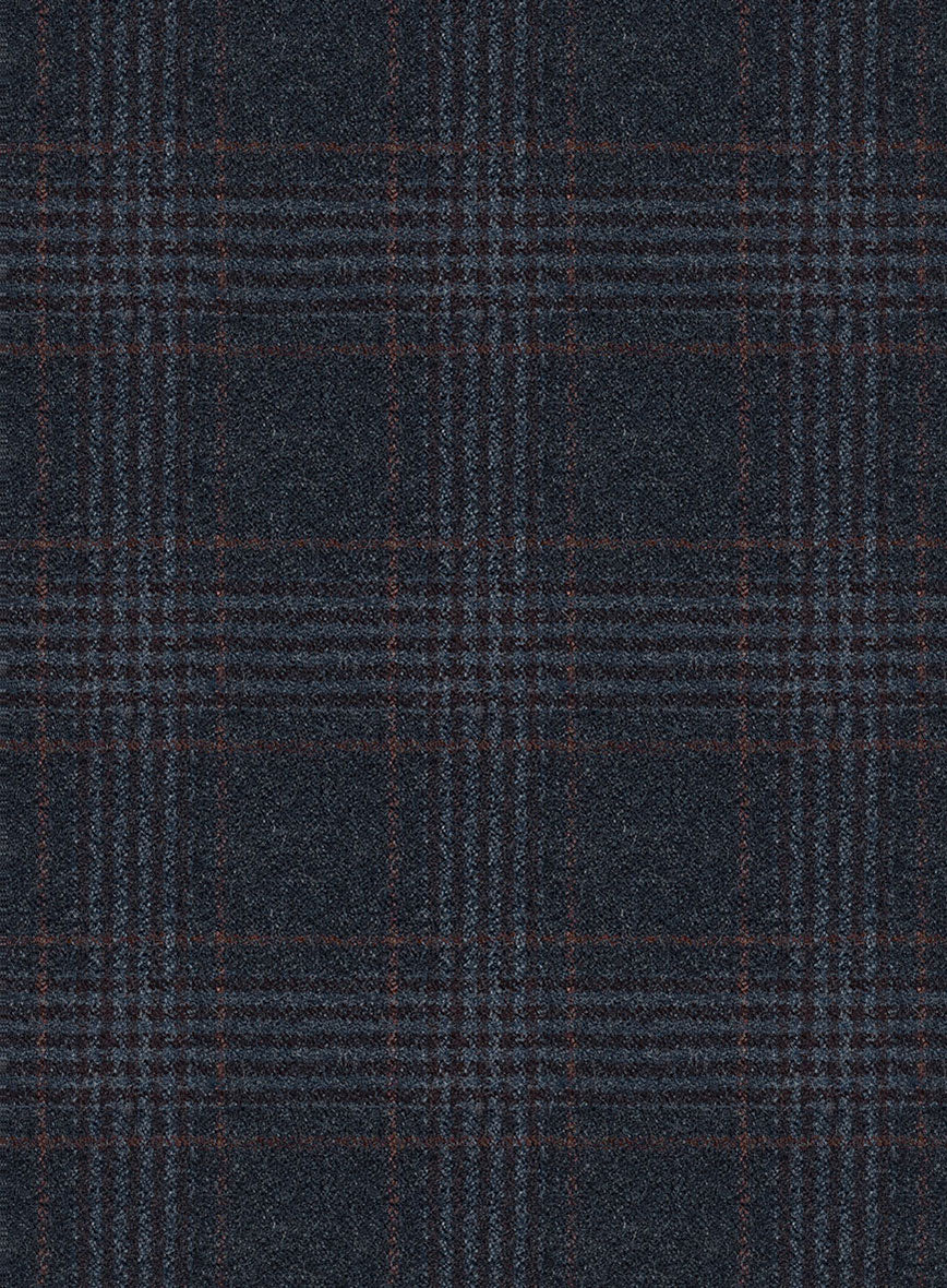 Italian Lark Blue Checks Flannel Suit - StudioSuits