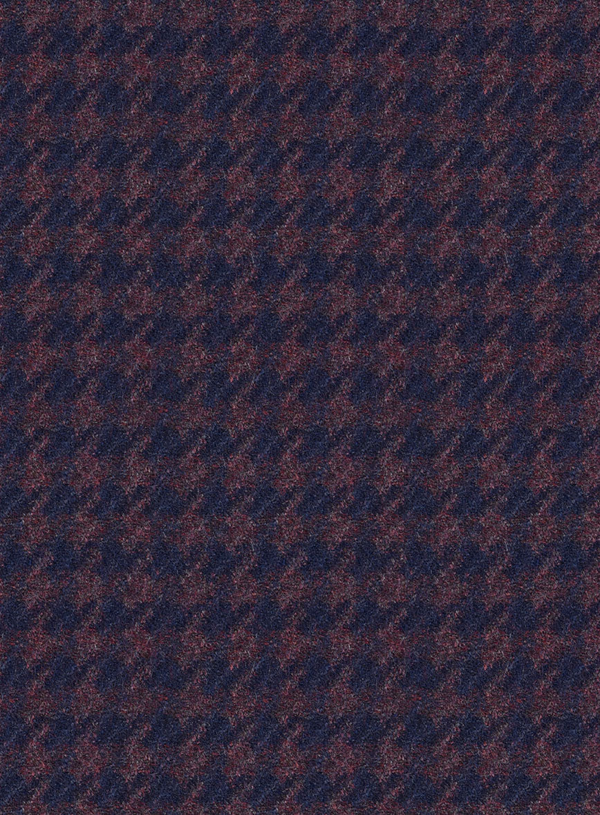 Italian Timas Purple Houndstooth Flannel Pants - StudioSuits