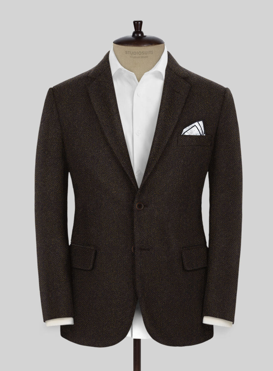 Naples Wide Herringbone Dark Brown Tweed Suit – StudioSuits