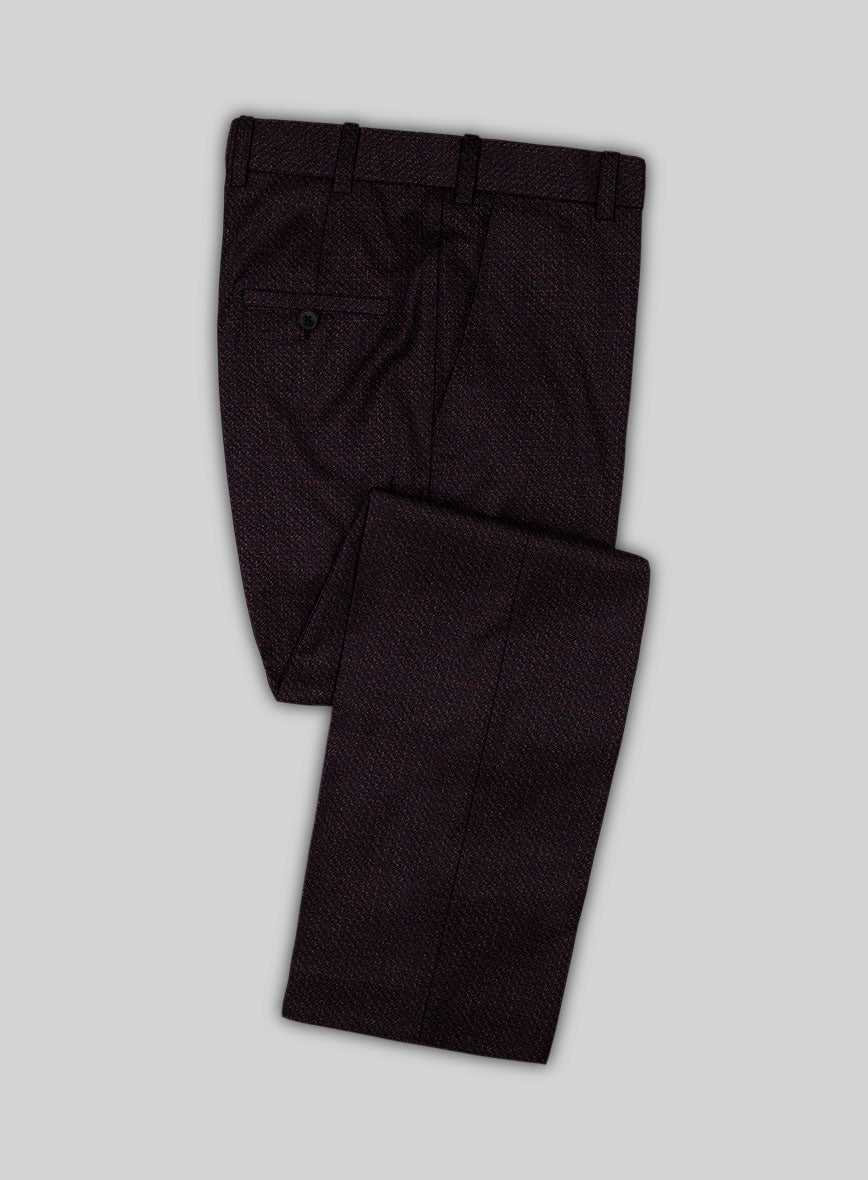 Reda Floura Maroon Wool Pants - StudioSuits