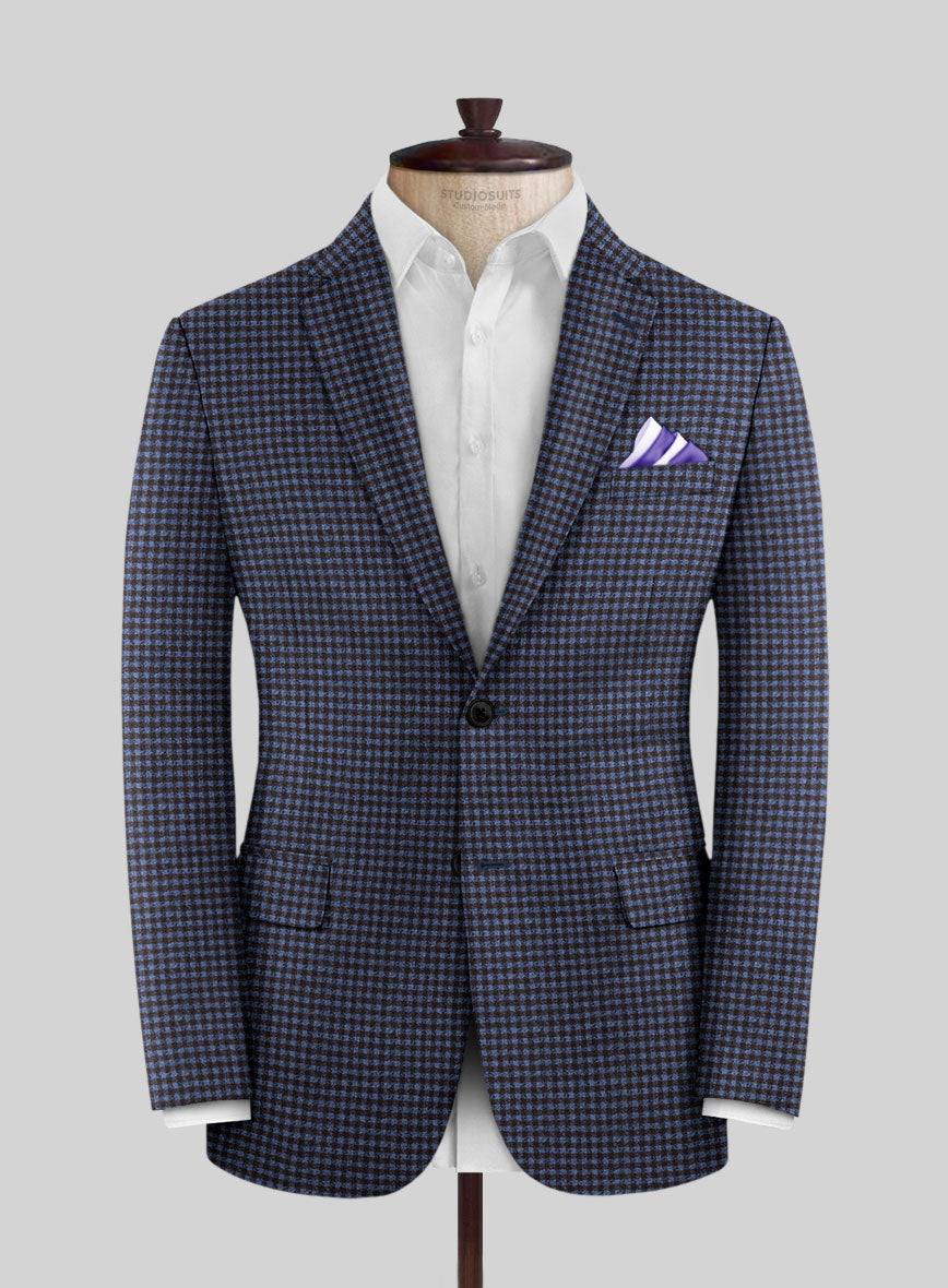 Reda Izasmo Blue Checks Wool Jacket - StudioSuits