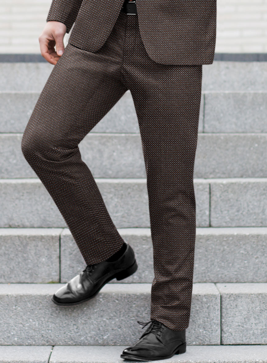 Reda Yunot Brown Wool Pants - StudioSuits