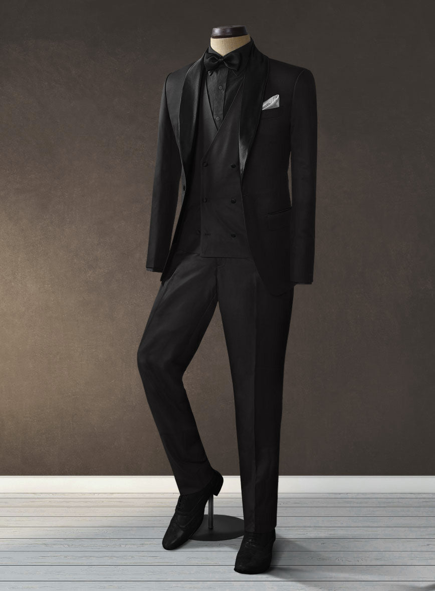 All Black Wool Tuxedo Suit II - StudioSuits