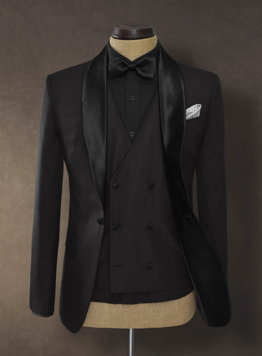 All Black Wool Tuxedo Suit II - StudioSuits