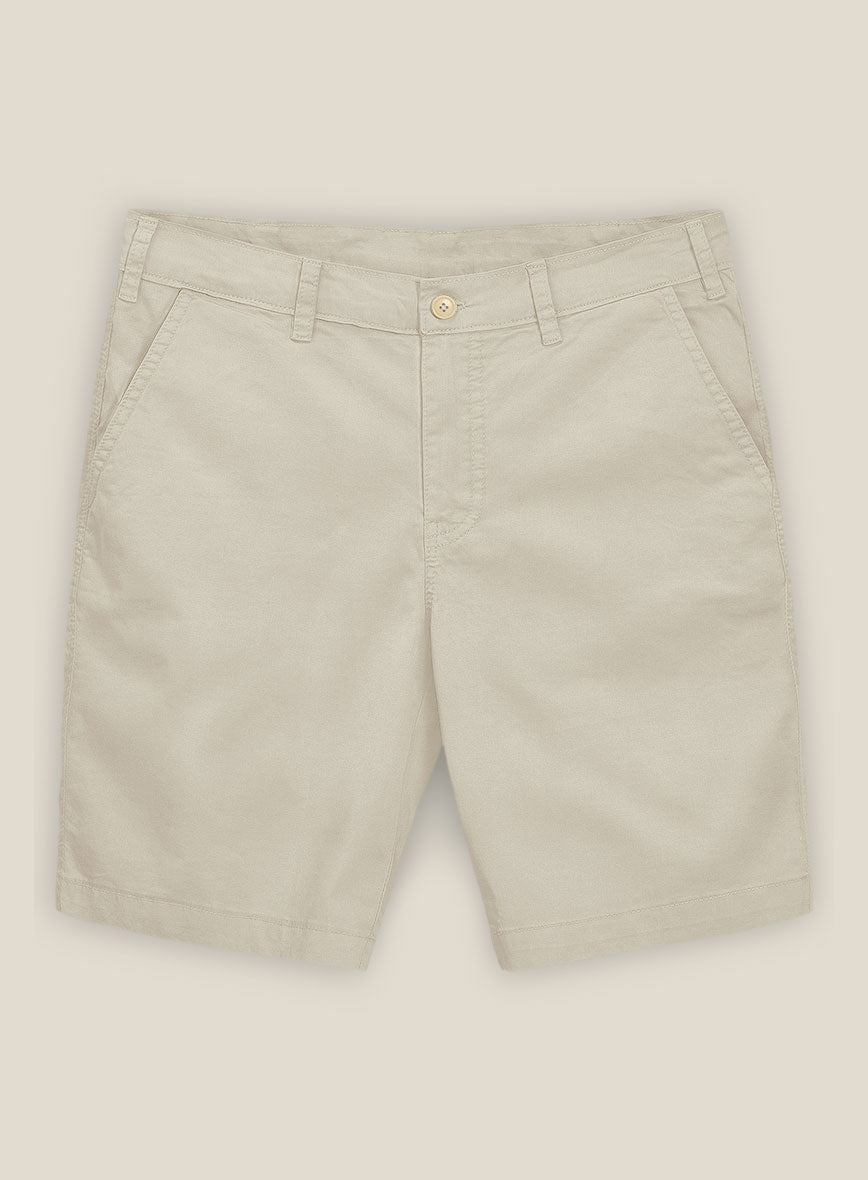 Army Khaki Stretch chino Shorts - StudioSuits