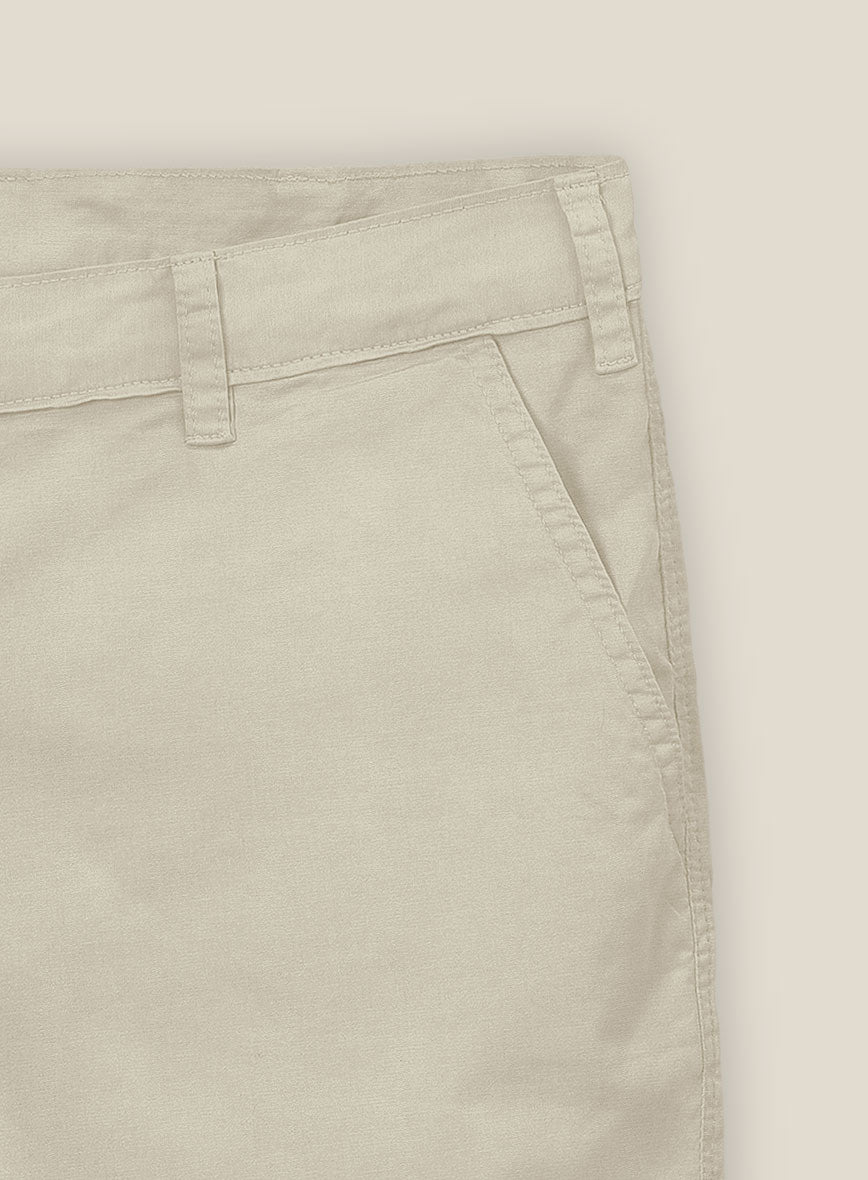 Army Khaki Stretch chino Shorts - StudioSuits