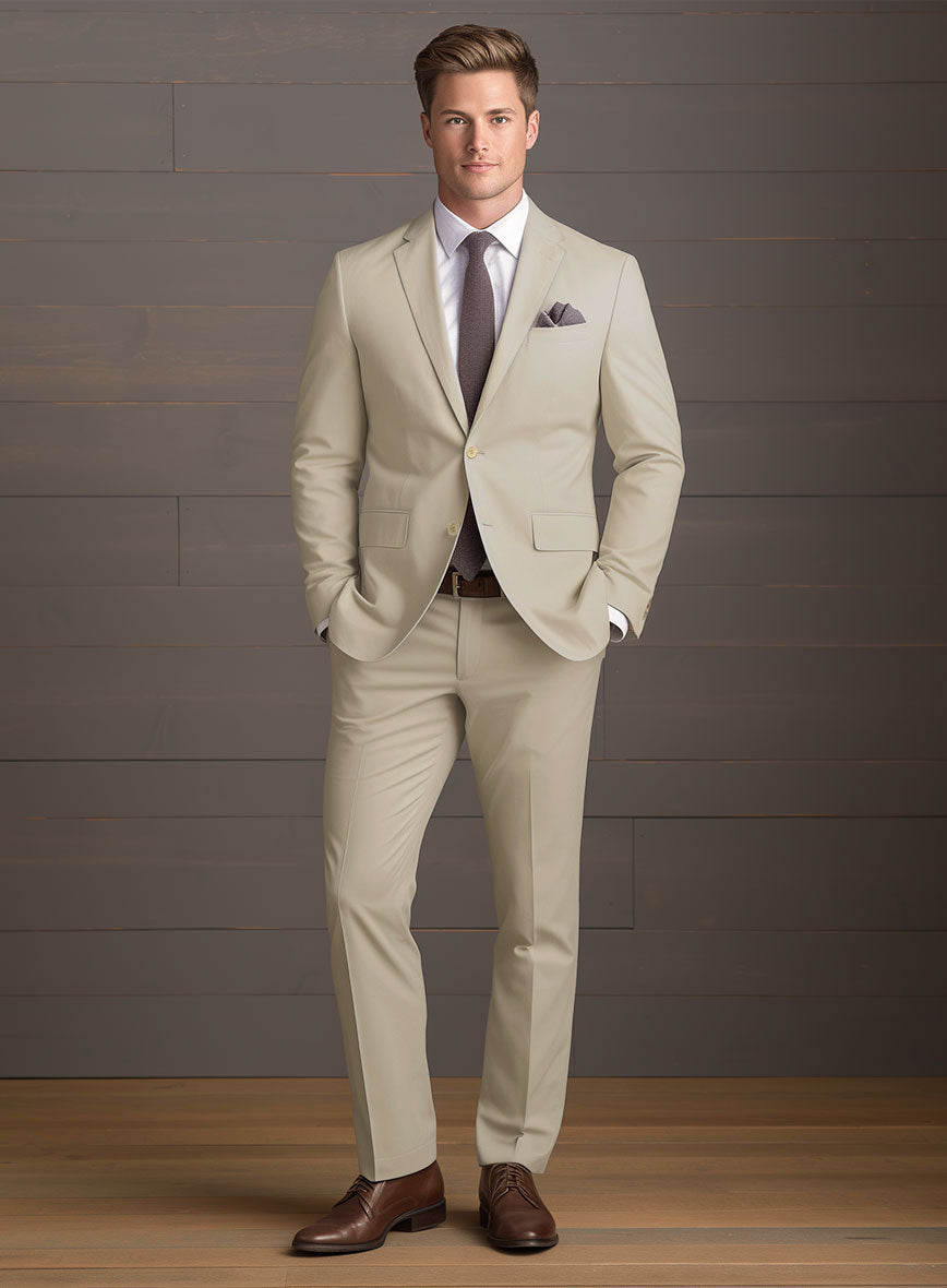 Army Khaki Stretch Chino Suit - StudioSuits