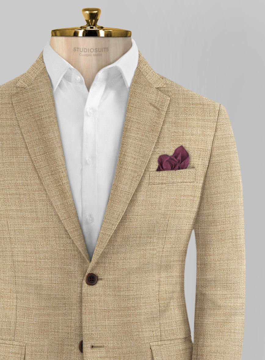 Bamboo Wool Buffed Beige Jacket - StudioSuits